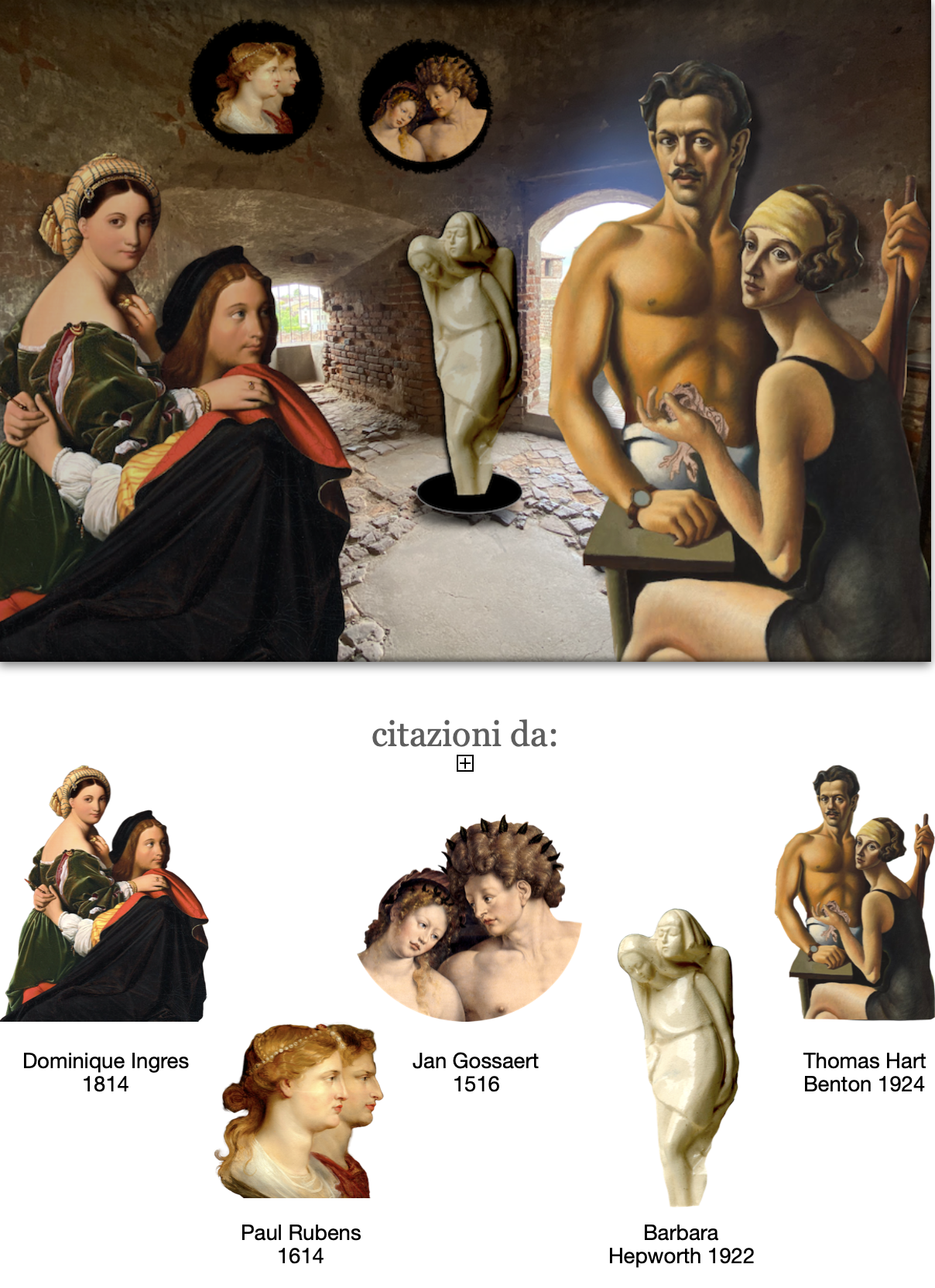 dettagli delle opere usate per l'artwork: "Clandestine Couples"
