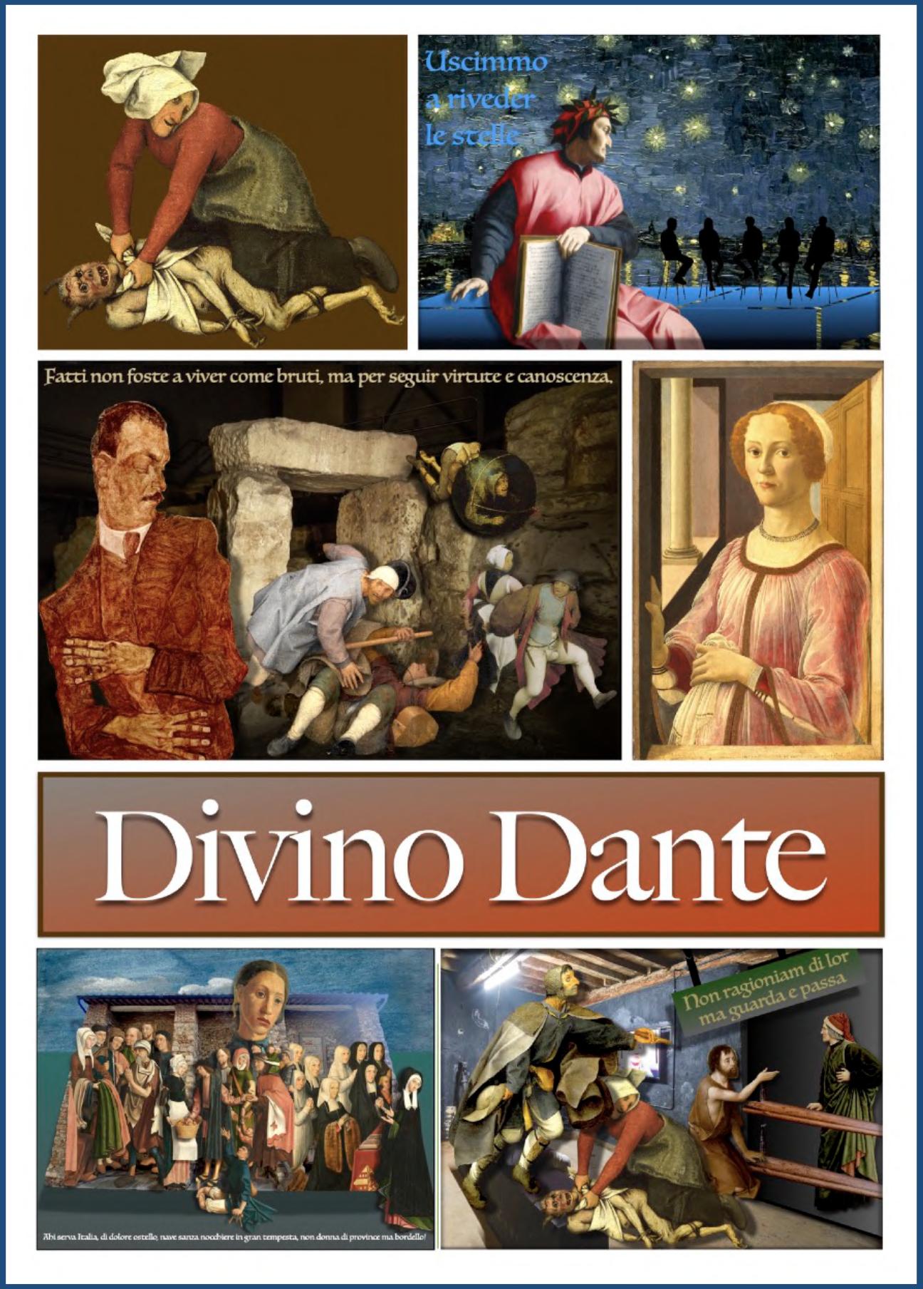 Dieci citazioni dantesche, che abbiamo voluto illustrare con il contributo di grandi pittori della storia dell'arte, in 10 artworks.