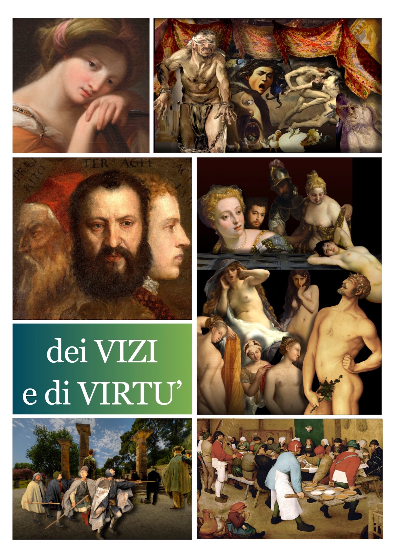 La lotta interiore tra questi due comportamenti opposti è una costante della condizione umana, illustrata in forma di collage in 14 artworks digitali.