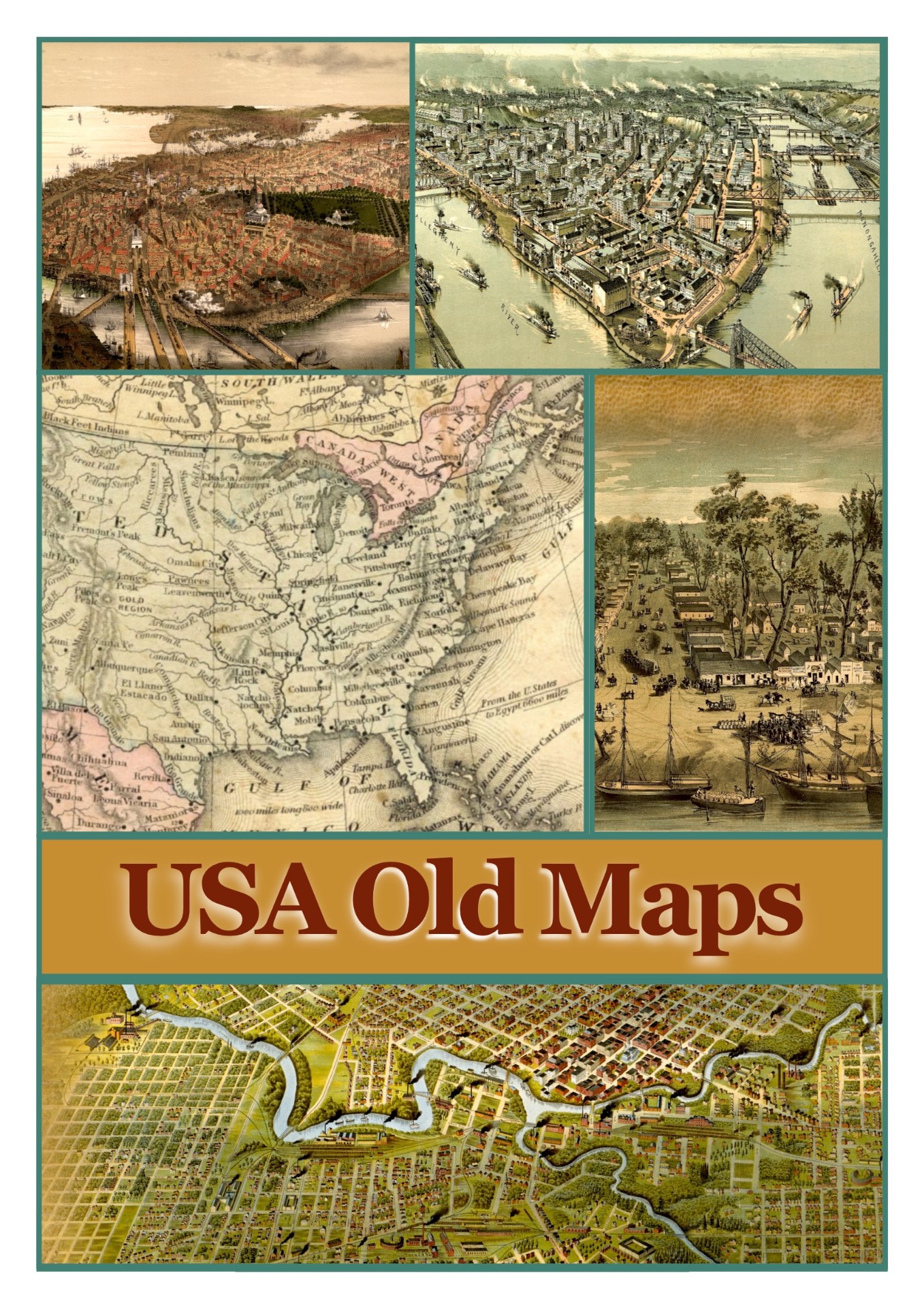 17 Mappe digitalizzate: Molto popolari tra il 1860 e il 1920, queste mappe offrono una prospettiva aerea delle città, mostrando edifici, strade e attività commerciali con grande dettaglio artistico.